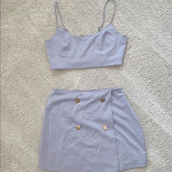 Light Lilac crop top and skirt set - Picture 1 of 1